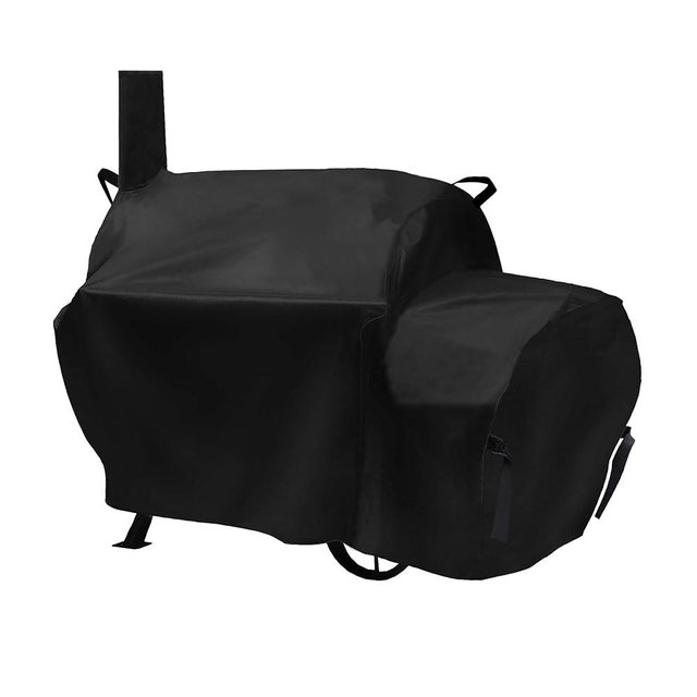 Suphomeware 70 inch Grill Cover for Oklahoma Joe's Longhorn Offset Smoker, Waterproof & Heavy Duty Black Smoker Cover