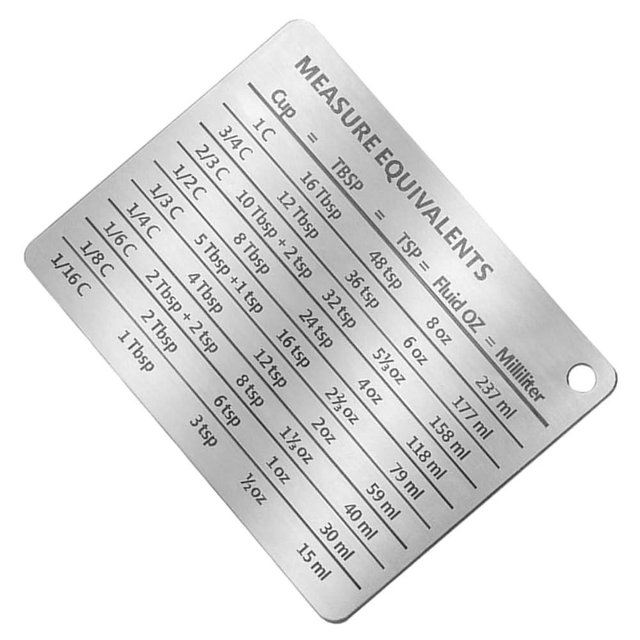 EXCEART Stainless Steel Kitchen Conversion Chart Magnet - Conversion Tables Measure Equivalent Chart Small Magnet Measurement Refrigerator Magnet Converter