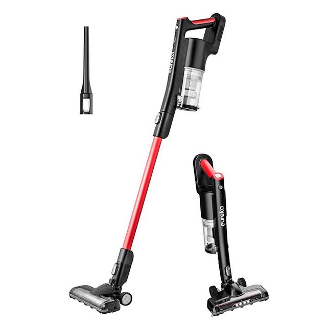 EUREKA Cordless Vacuum Cleaner, Hight Efficiency for All Carpet and Hardwood Floor LED Headlights, Convenient Stick and Handheld Vac, Basic Red