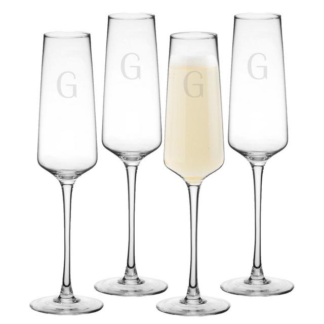 9.5oz 4pk Monogram Estate Champagne Glasses G - Cathy's Concepts