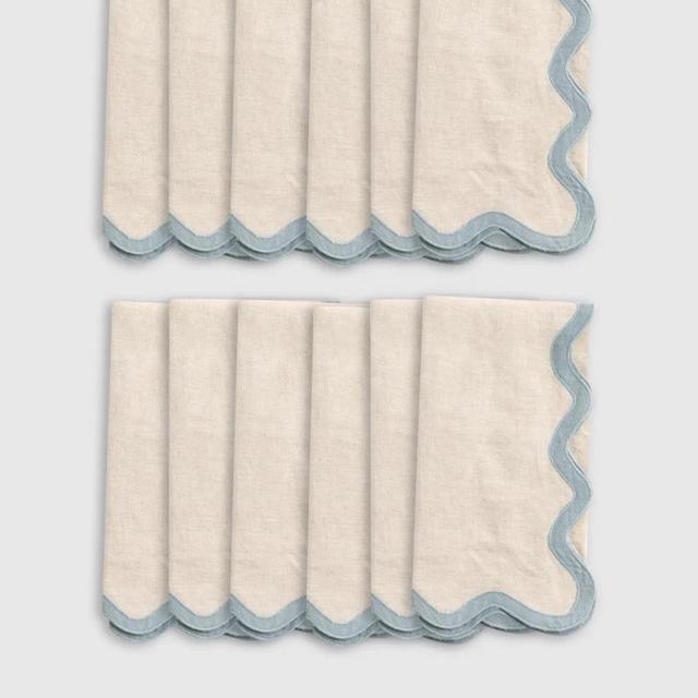 European Linen Scallop Edge Napkins (Set of 12)