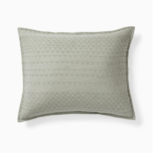 Reese Linen Cotton Standard Sham, Celadon