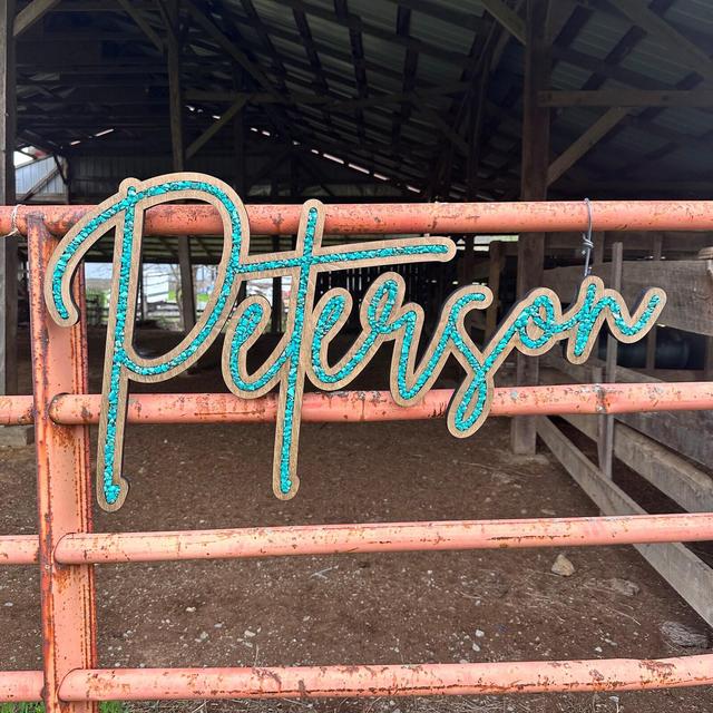 Turquoise Inlay Name Sign