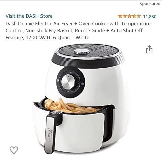 Deluxe Air Fryer | 6QT Air Fryer & Recipe Guide - Dash