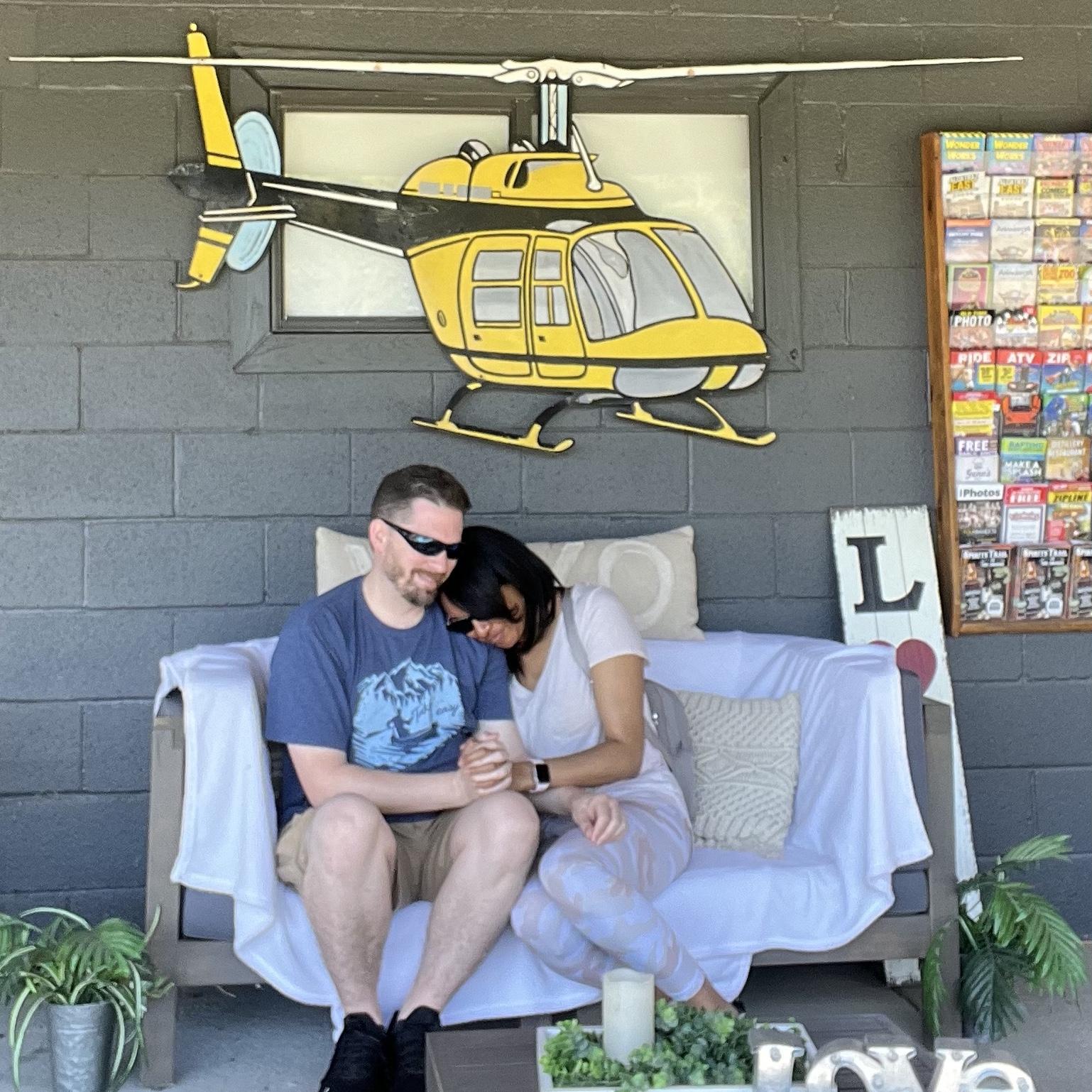 We took some time to relax after our helicopter ride near Gatlinburg.