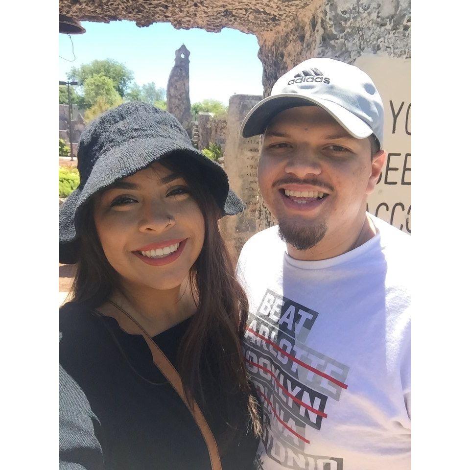 This is our first selfie! Coral Castle Museum 2017