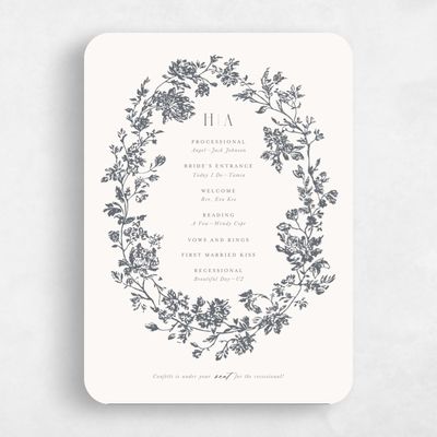 Beige Rounded Wedding Program - Treviso