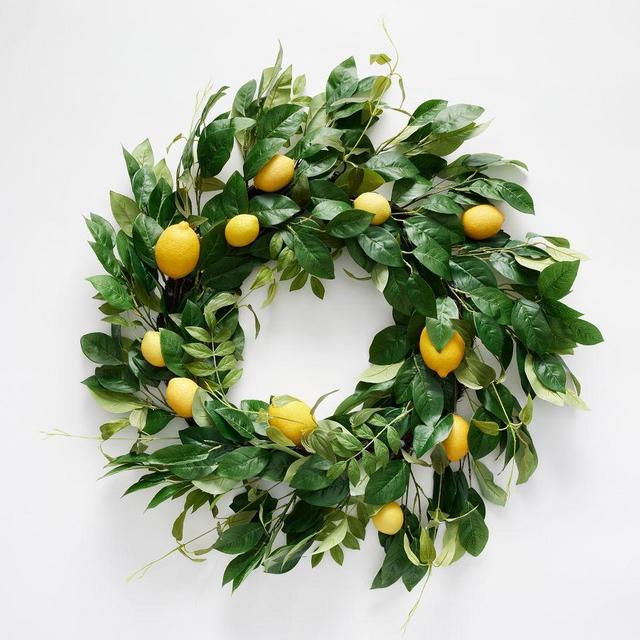 Monique Lhuillier Faux Lemon Wreath - 28"