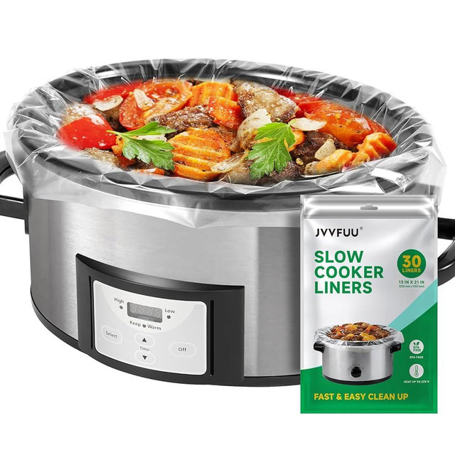 JVVFUU Slow Cooker Liners 3-8 Quart, Cooking Bags Large Size 13"x 21", Slow Cooker Bags Disposable Oval Large For Crock Pot (30)