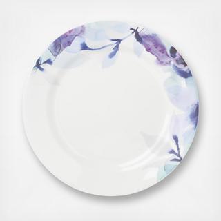 Indigo Watercolor Floral Dinner Plate