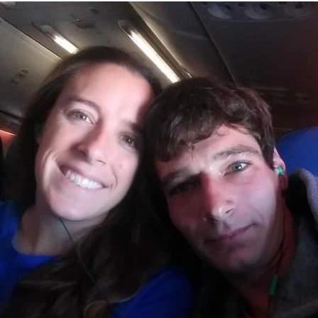 Our first flight together to VA!