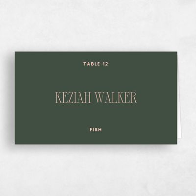 Green Typography Wedding Place Card - Solange Fish