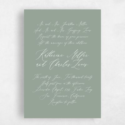Sage, Green Wedding Invitation - Violin Portrait