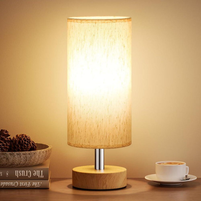 PartageiZ Small Table Lamp for Bedroom - Bedside Lamps for Night Stands, Minimalist Nightstand Light Lamp, Desk Lamps for Reading Room, Kids Room, Living Room, Office, Dorm