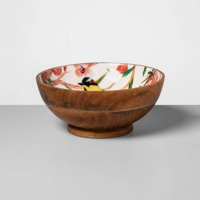 64oz Mango Wood Bird Print Serving Bowl - Opalhouse™