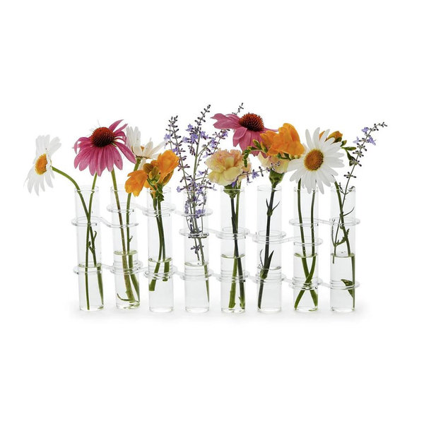 Two's Company Hinged Tube Flower Vase & Arranger- Set of 8