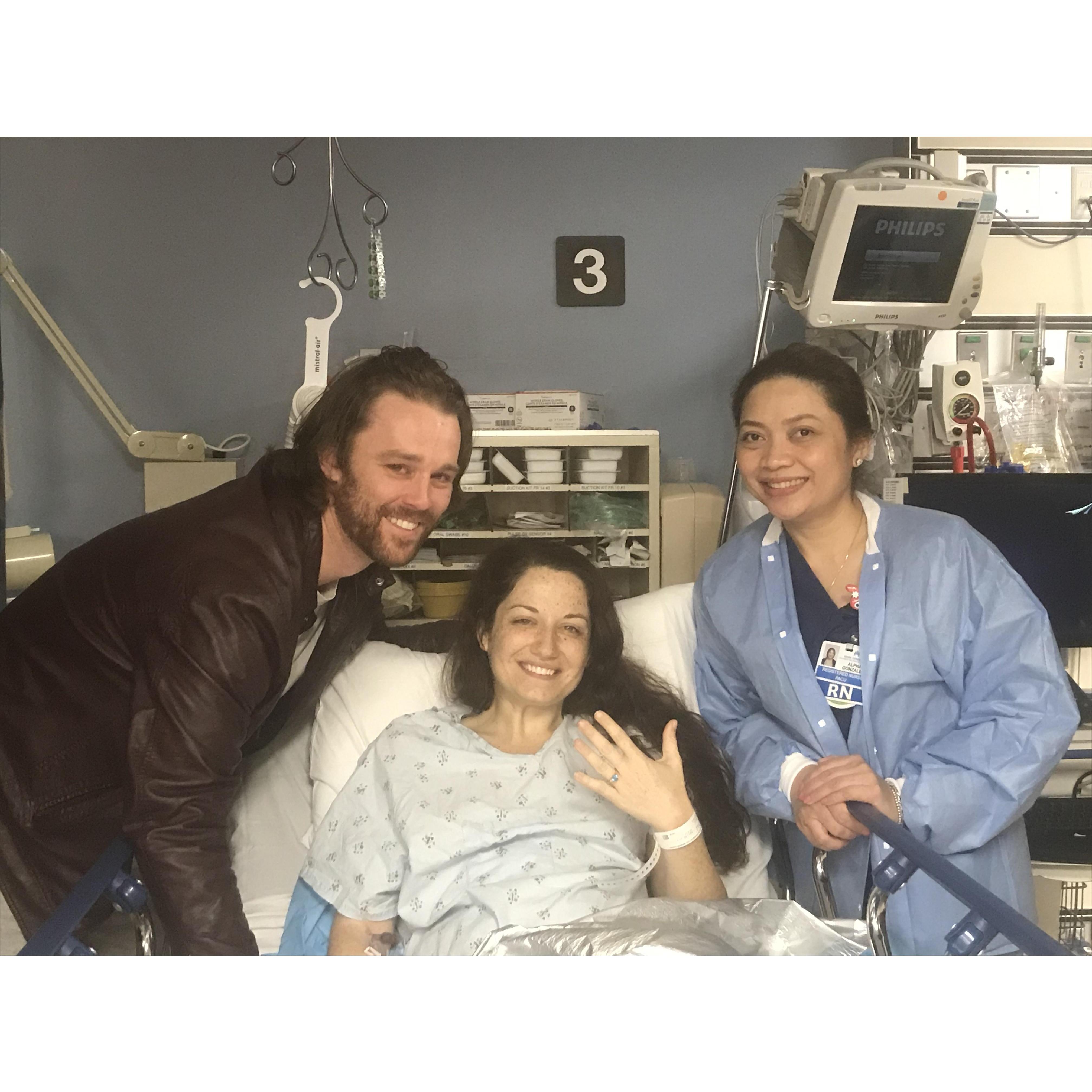 APPENDICITIS (b. 2018) 
ENGAGEMENT ANNOUNCEMENT, 2018 (+14hr)
Taken, post-op, less than 24 hours after returning from Vietnam.