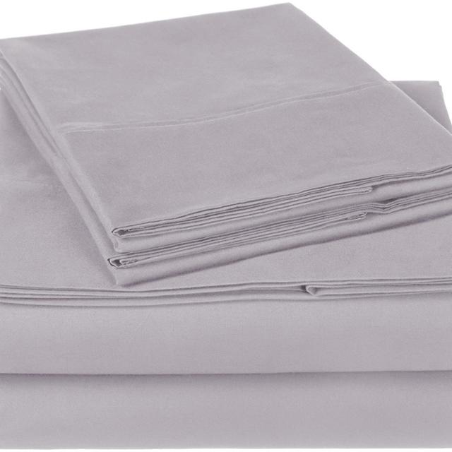 Pinzon 300 Thread Count Organic Cotton Bed Sheet Set, California King, Dove Grey
