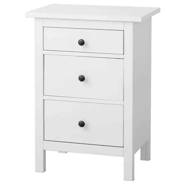 HEMNES 3-drawer chest, white stain 22 7/8x31 1/8 "
