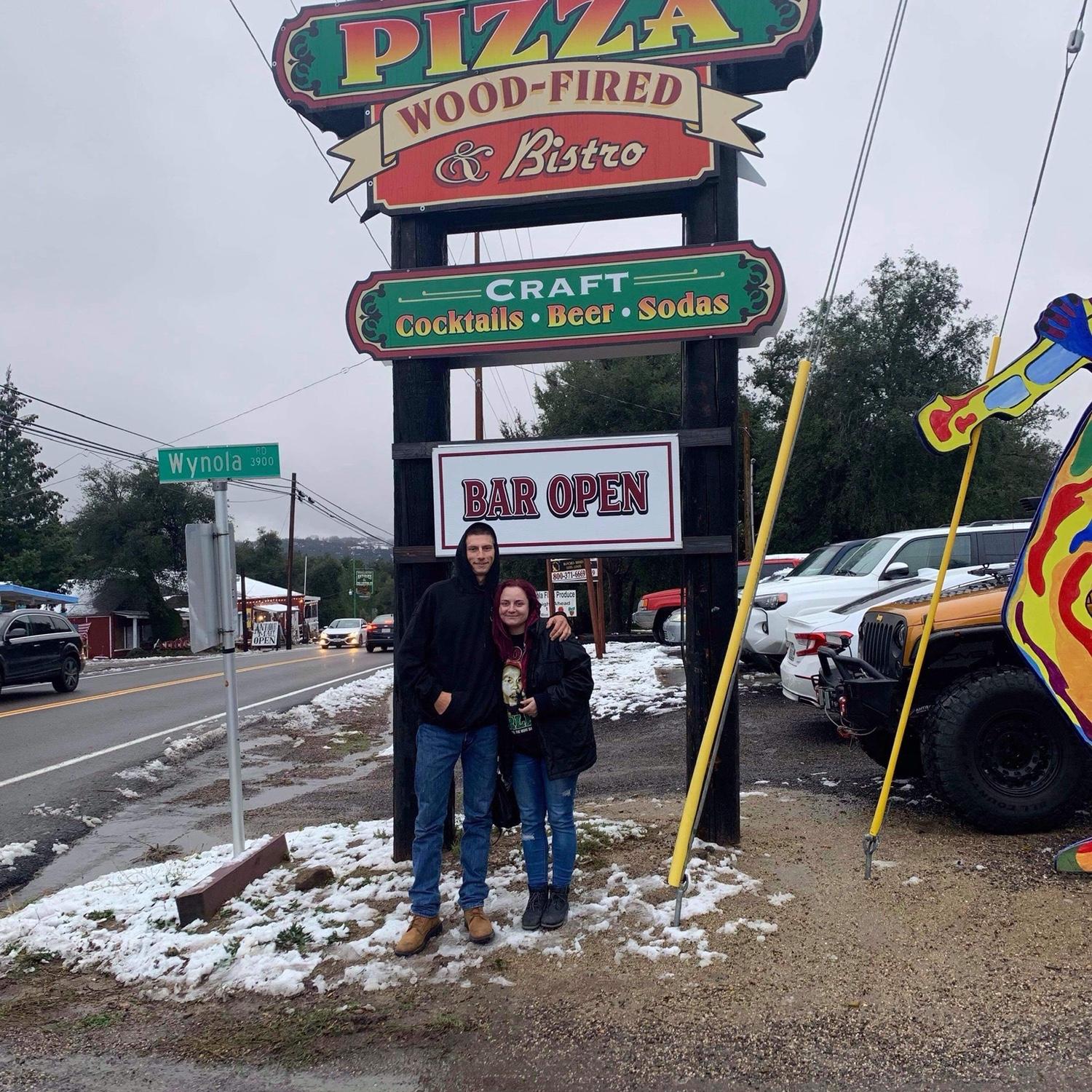 Our first date- 
We went on a double date with Robbie (best man) and Brittane (Maid of Honor) back in 2019 to a pizza joint in Julian. We always talk about going back!
