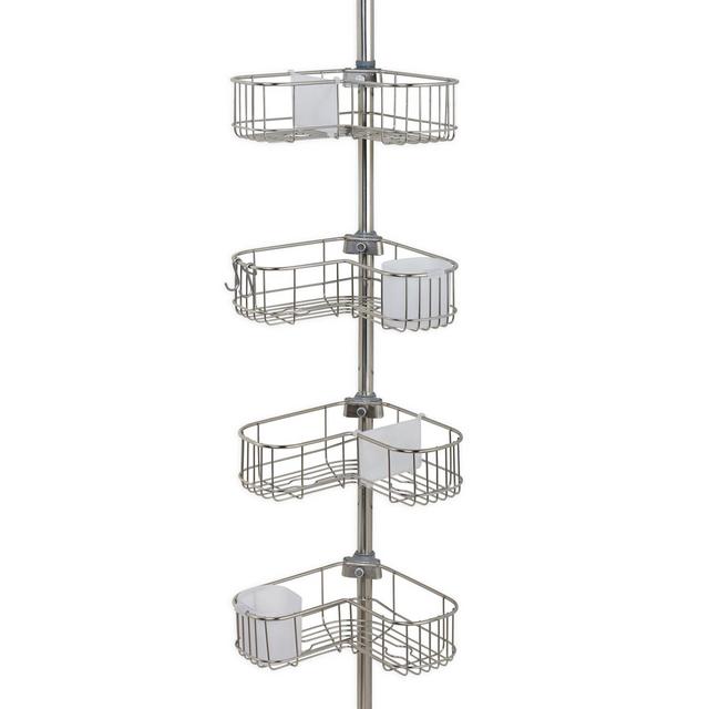 ORG NeverRust® 4-Tier Corner L-Shape Shower Caddy in Stainless Steel