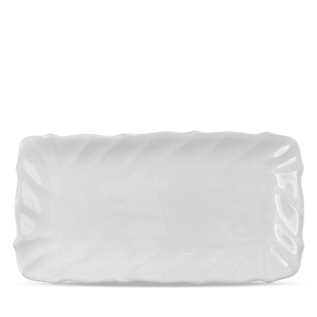 VIETRI Incanto Stone White Ruffle Rectangular Tray