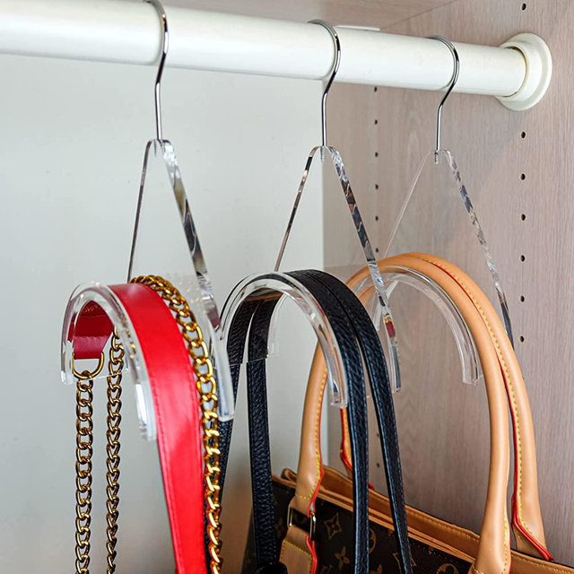 CLOSETLY Handbag Hangers, New Luxury Acrylic Purse and Bag Holder Hook, Closet Storage and Organization Display (Pack of 1)