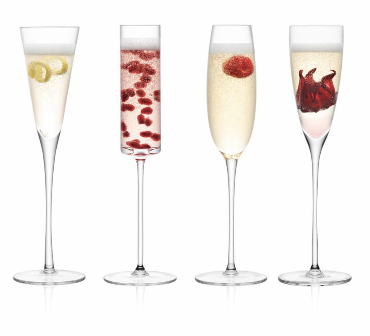 Lulu Assorted Champagne Flutes, Set of 4