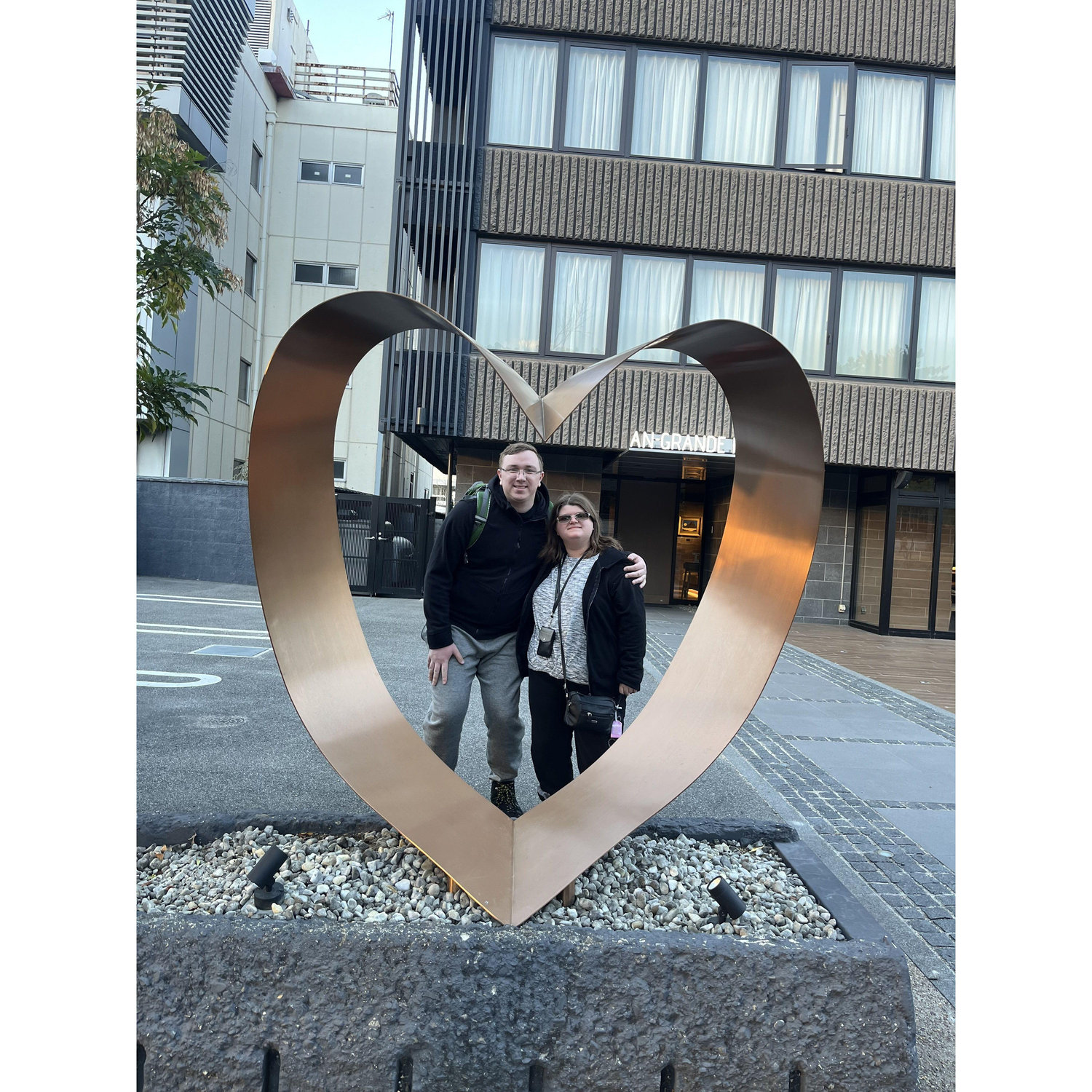 Posing inside a piece of art shaped like a heart during the Japan trip in December 2024 at Kyoto, Japan.