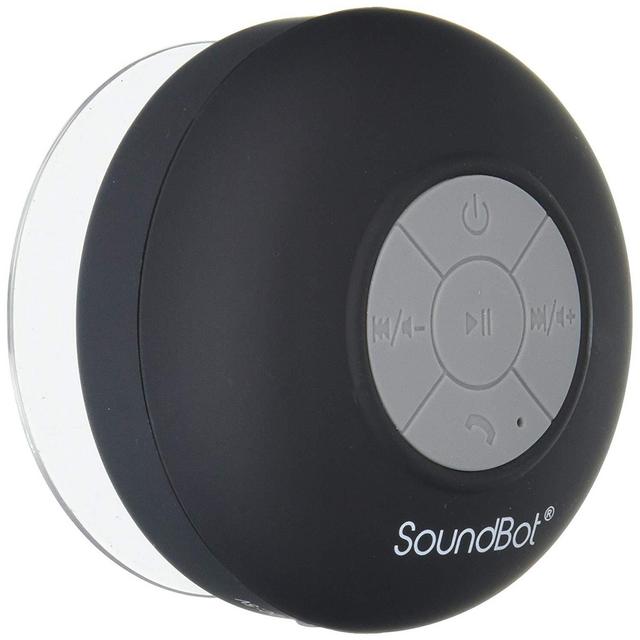 SoundBot? SB510 HD Water Resistant Bluetooth 3.0 Shower Speaker, Handsfree Portable Speakerphone with Built-in Mic, 6hrs of playtime, Control Buttons and Dedicated Suction Cup for Showers, Bathroom, Pool, Boat, Car, Beach, & Outdoor Use, Black