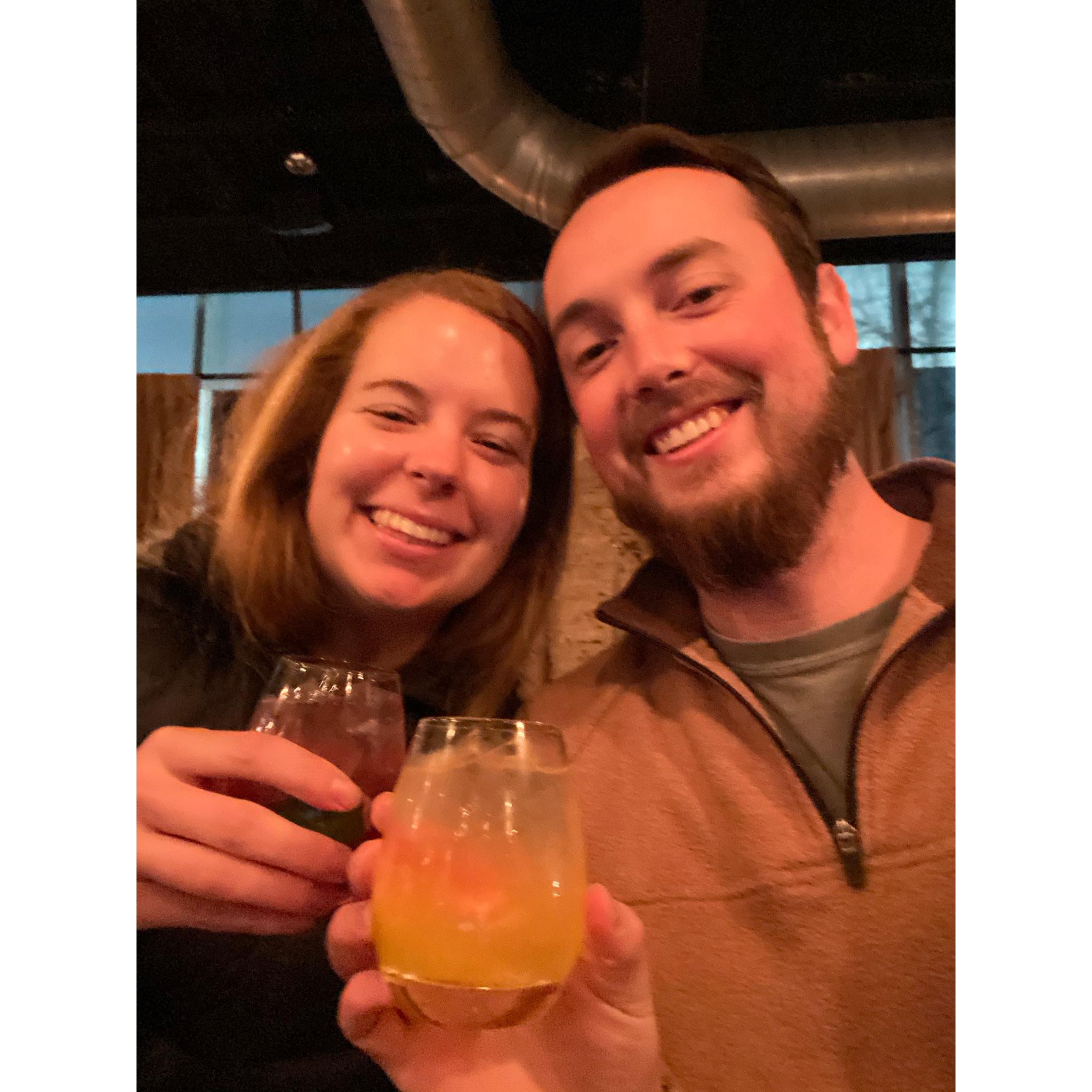 Drinking our favorite sangria!