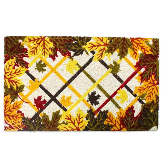 J&M Home Fashions 18-Inch x 30-Inch Lattice & Leaves Door Mat