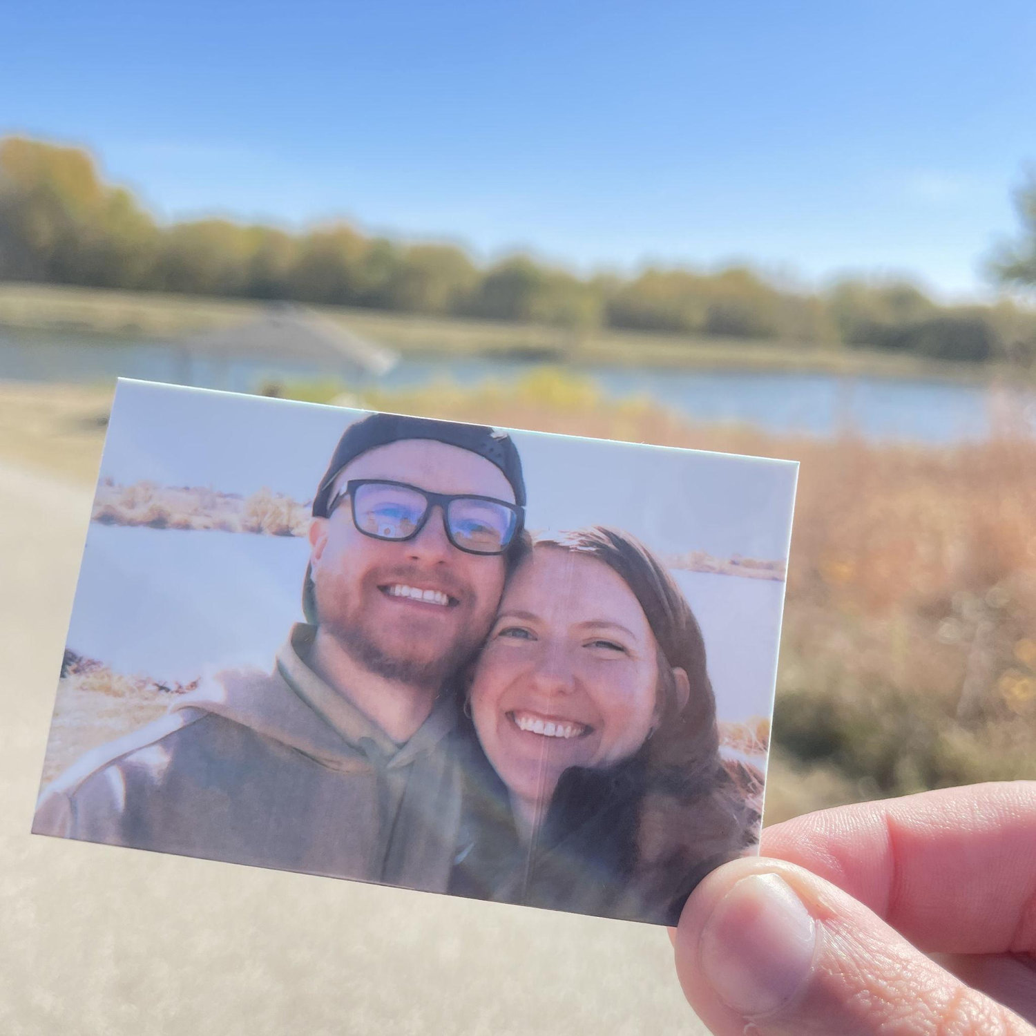 Our 1st dating anniversary. And kinda our first pic together. lol. (Peep the shelter house in the background where we had our first date.)