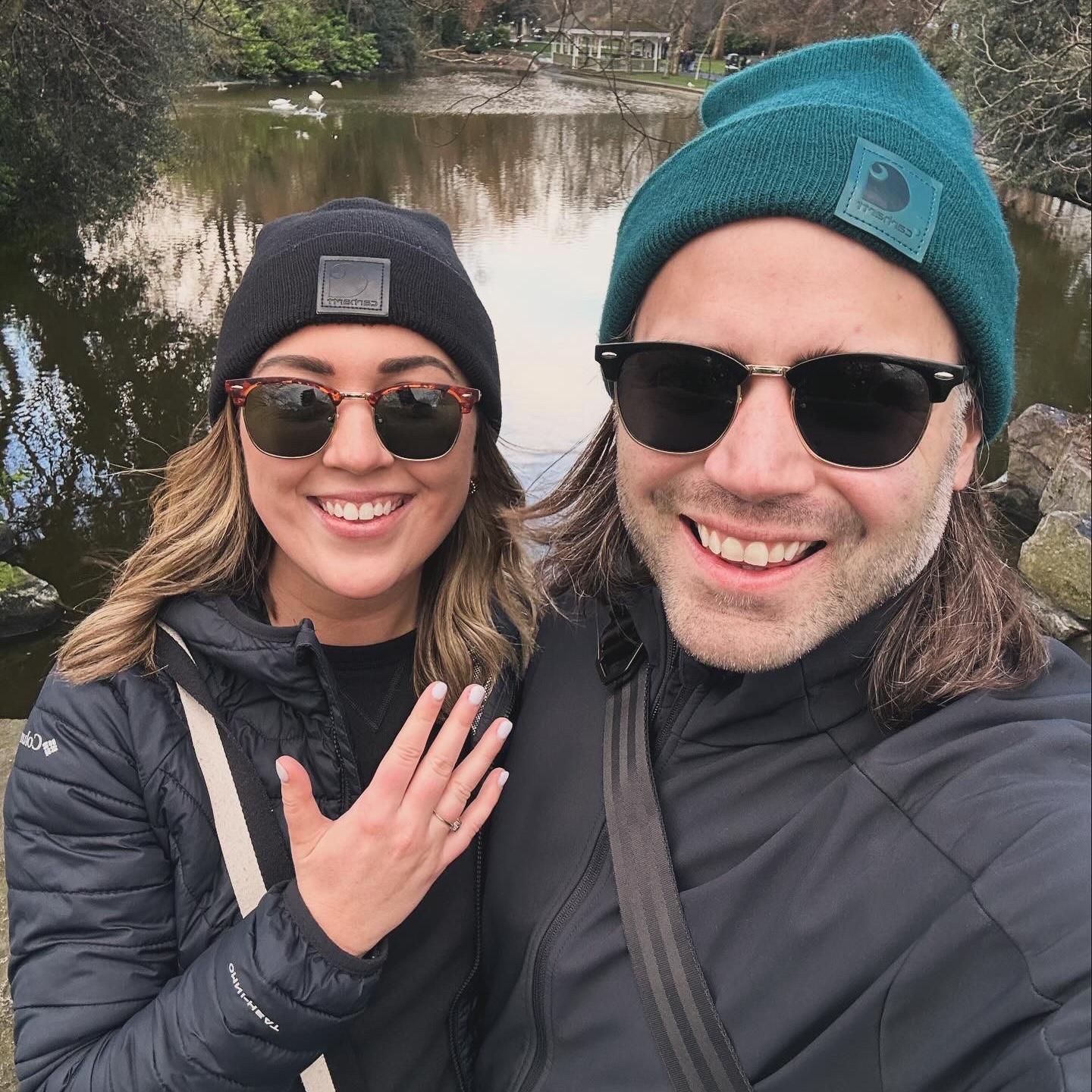 Moments after Mark popped the big question! @St. Stephen's Green Dublin, Ireland