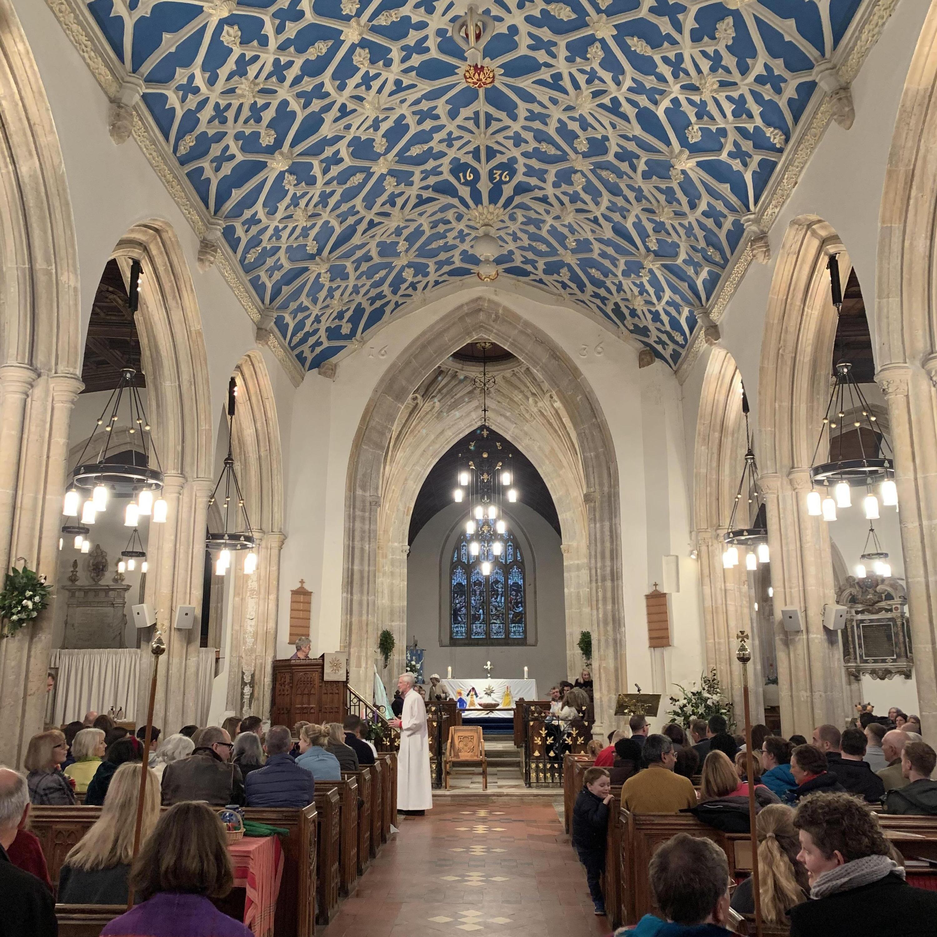 Inside of St John the Baptist Church taken at Christingle 2019