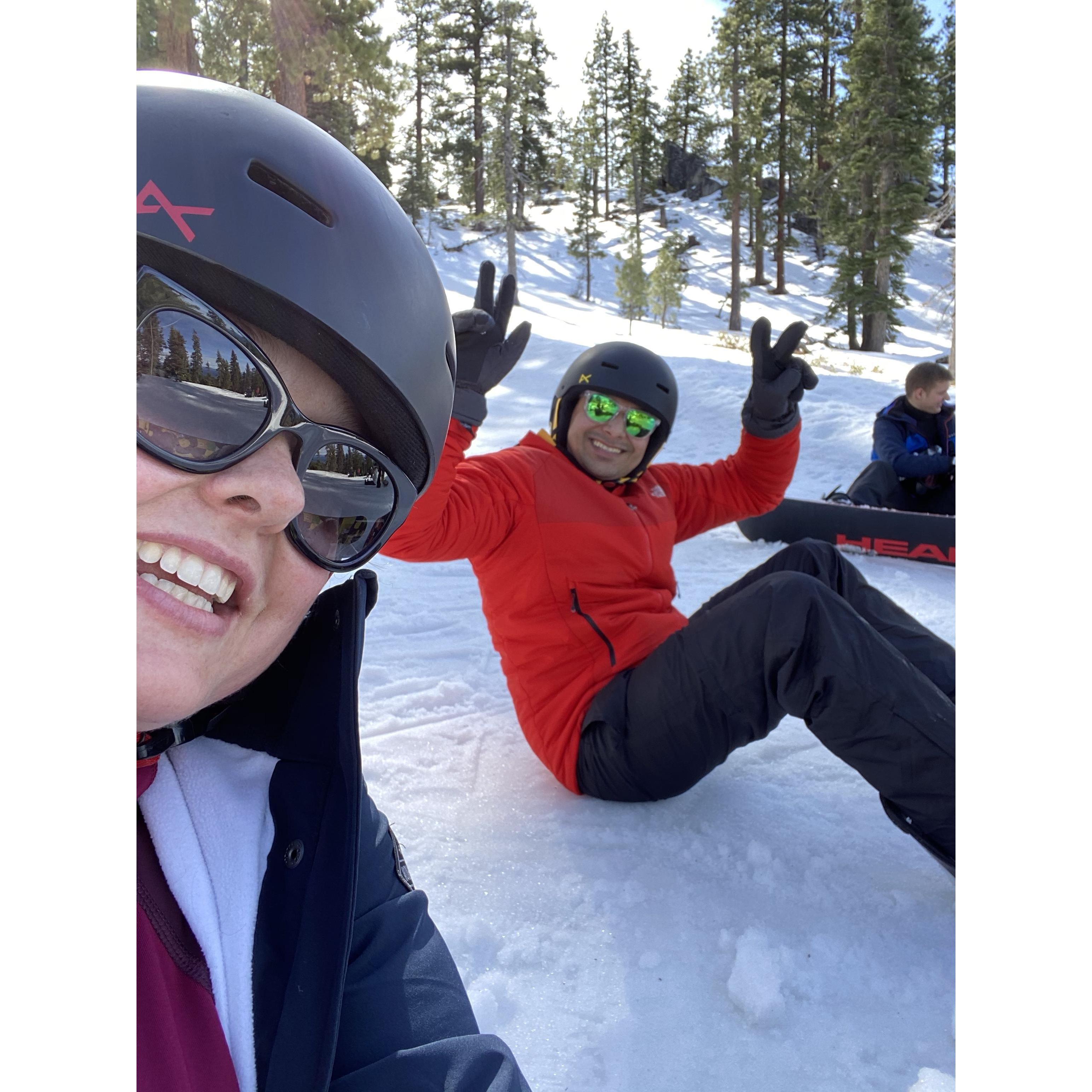 From our Tahoe trip with Mandy's parents, we went snowboarding and Mandy's parents enjoyed getting to know him even more.