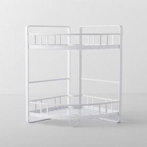 Kitchen Cabinet Organizer Corner Shelf 2 Tier White - Made By Design™