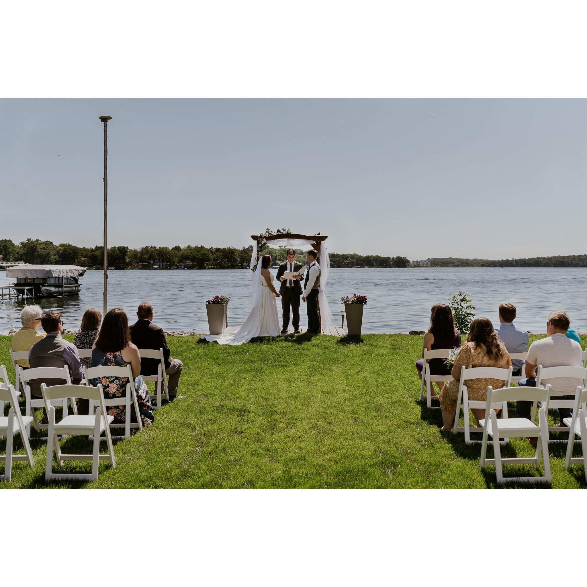 Wedding ceremony May 2024 on Lake Monona