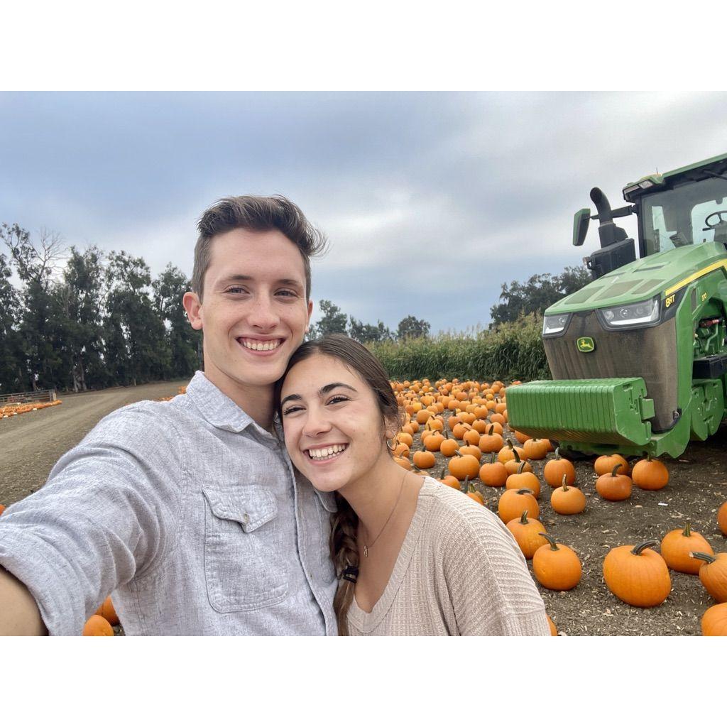 Enjoying fall break together! The closest Jacob will be to achieving his dream of being a farmer.