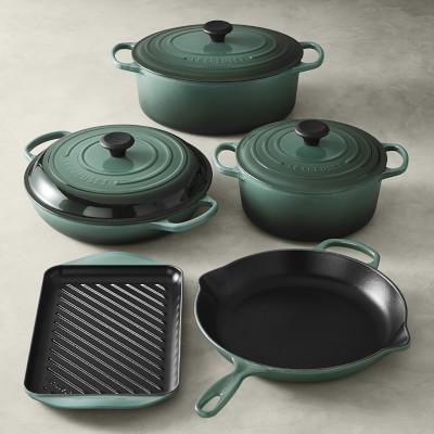 Le Creuset Signature Enameled Cast Iron 8-Piece Cookware Set, Ocean