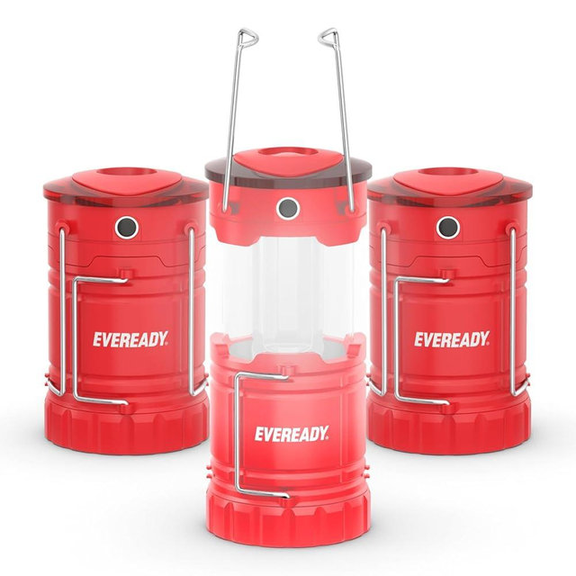Eveready LED Camping Lantern 360 PRO (3-Pack), Super Bright Tent Lights, Rugged IPX4 Water Resistant LED Lanterns, 100 Hour Run-time (Batteries Included)