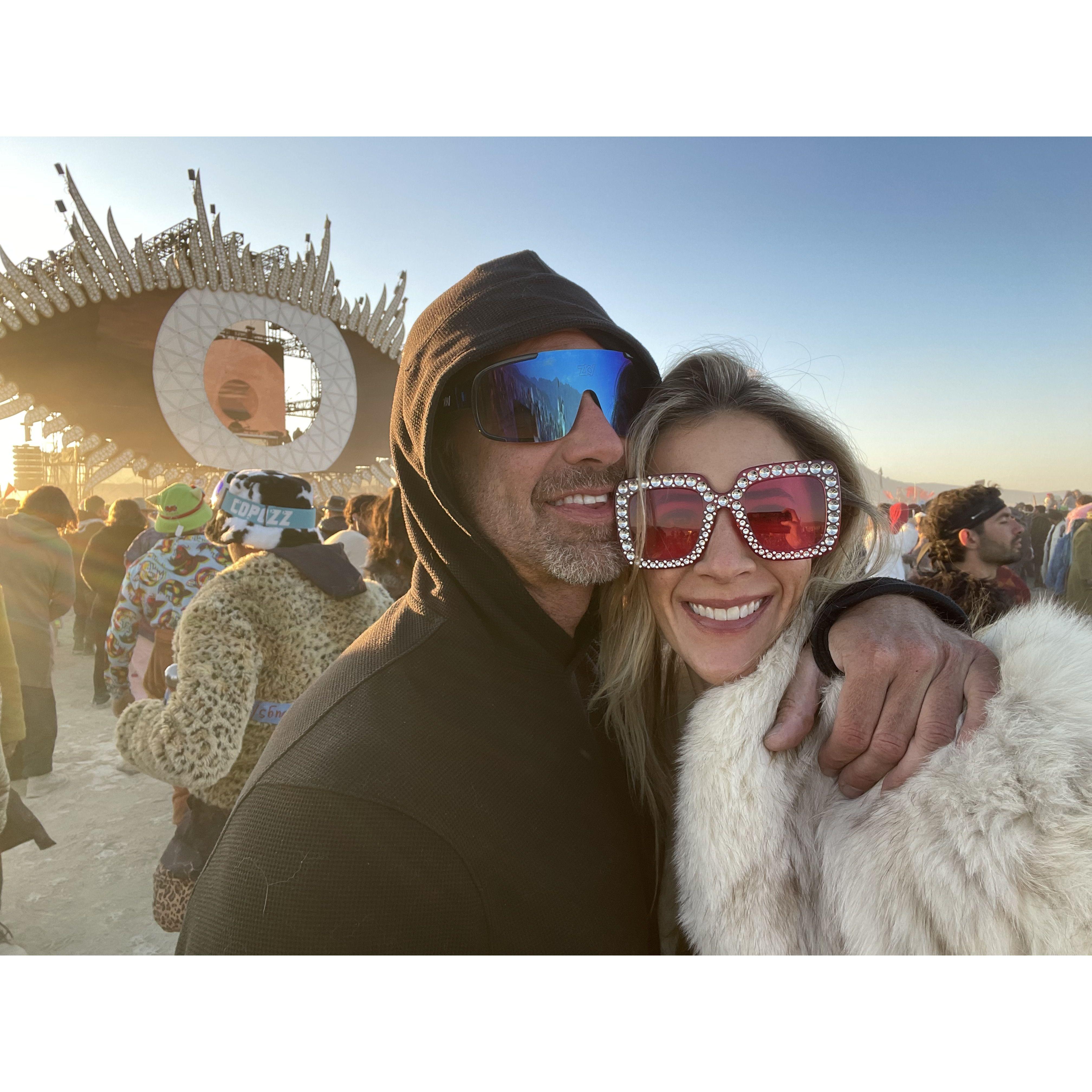 Sunrise at Burning Man.