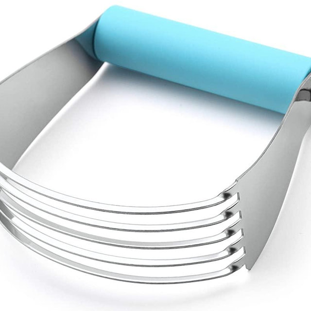 Spring Chef Dough Blender, Top Professional Pastry Cutter with Heavy Duty Stainless Steel Blades, Large Size, Aqua Sky