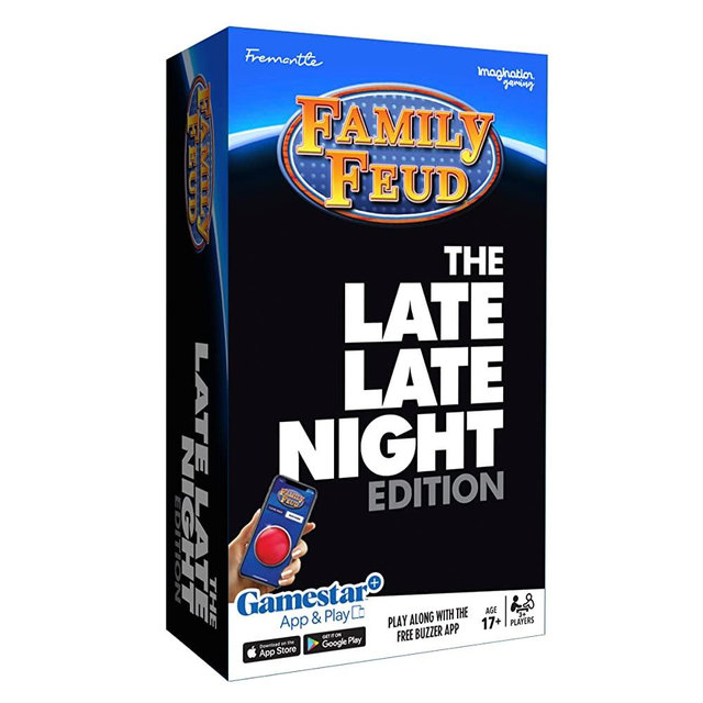Family FEUD Late Late Night Edition Card Game, Anything but Family-Friendly, 400 Naughty Survey Questions, Complementary App with Sound Effects from The Show