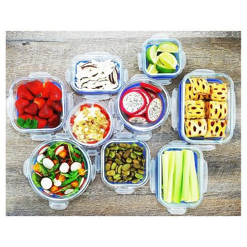 Kinetic GoGreen Glasslock Elements 18-Piece Oven Safe Glass Food Storage Container Set with Vented Lid