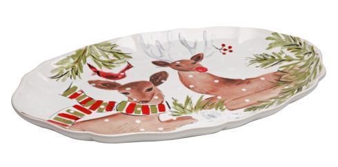 Casafina Deer Friends Oval Platter 20' White