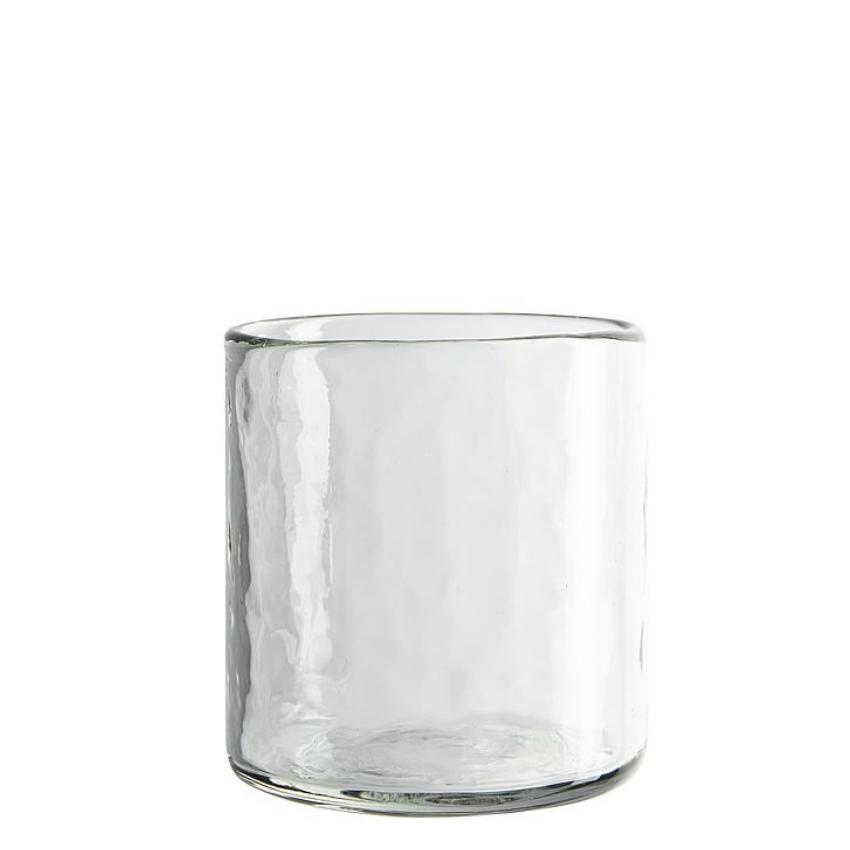 Hammered Drinking Glasses - Set of 4 - Short (8.8 oz), Clear