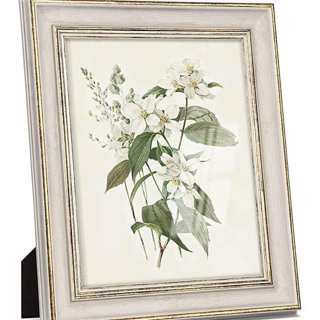 Sonefreiy 8x10 Picture Frame Gold White Vintage Antique Retro Photo Frame Desk and Wall Hanging Family Friends Wedding Gift