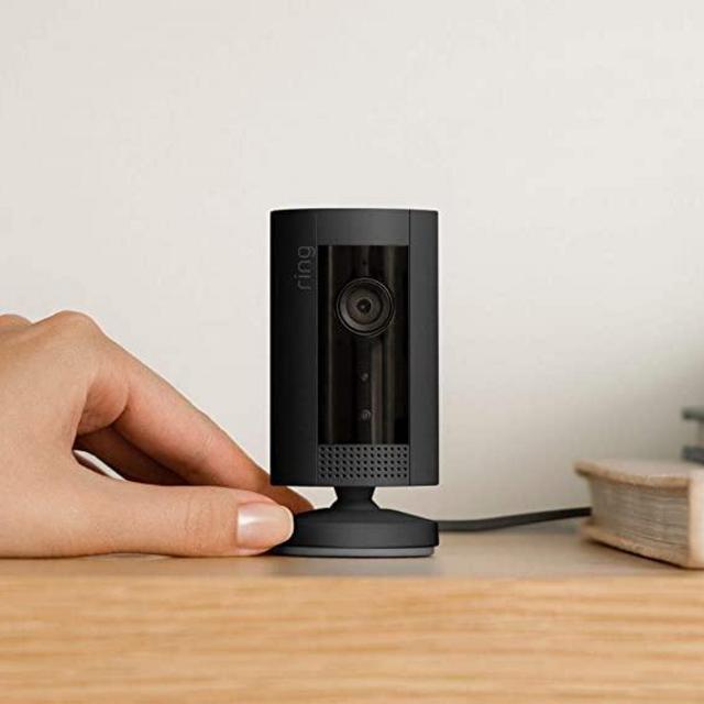 Ring Indoor Cam, Compact Plug-In HD security camera with two-way talk, Works with Alexa - Black