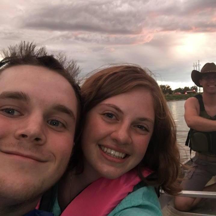 Our first picture: the "there's nothing between us" picture we took while canoeing with friends, summer 2017.